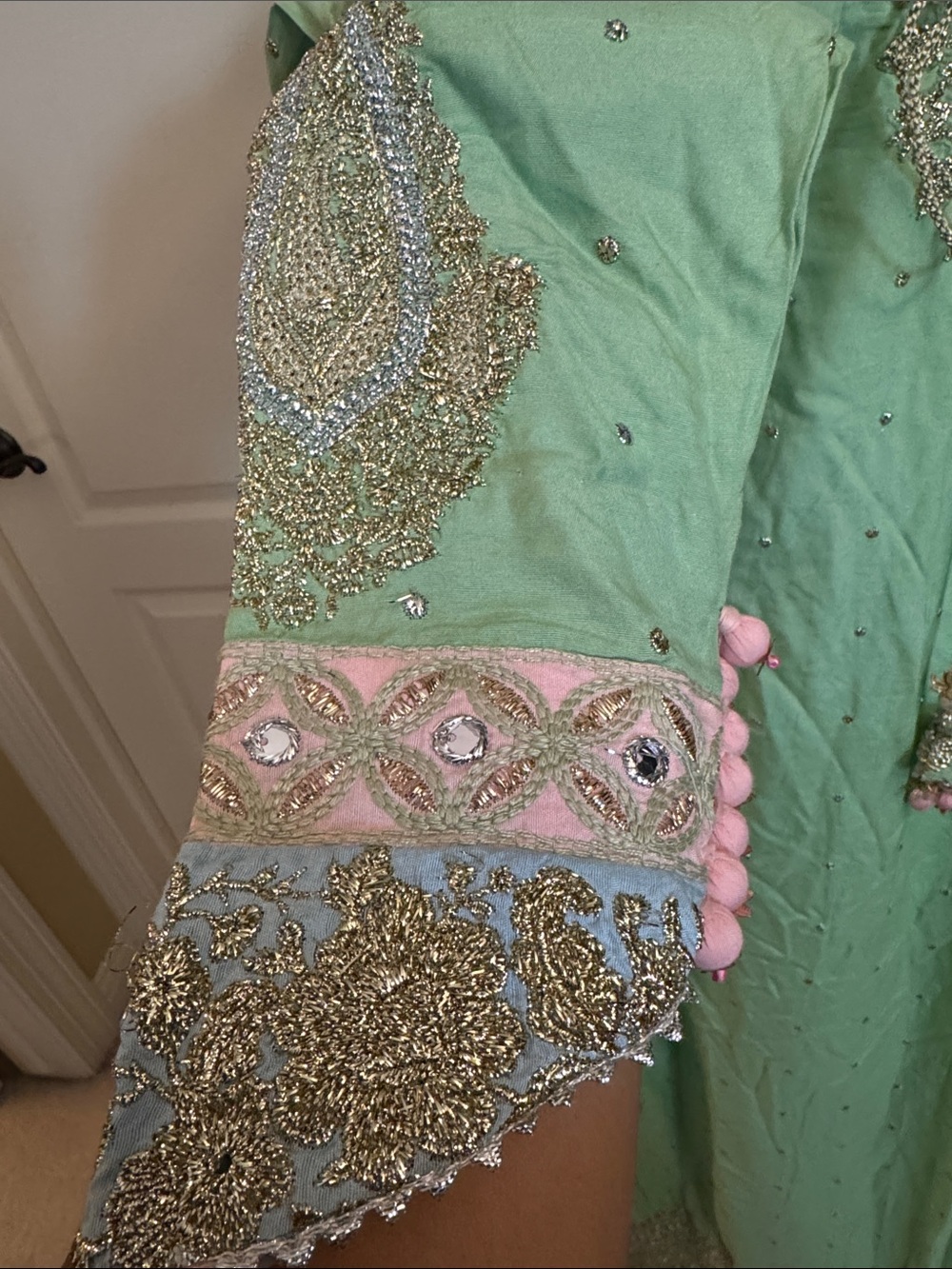 Khaadi Khaas mukaish work gorgeous pastel colors embellished dress. Size 14 - Picture 10 of 16